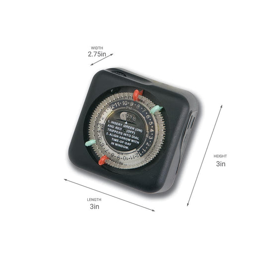 Kichler Mechanical Timer, 120 Vac Primary Black Aluminum Transformer Plug-In | 15557BK