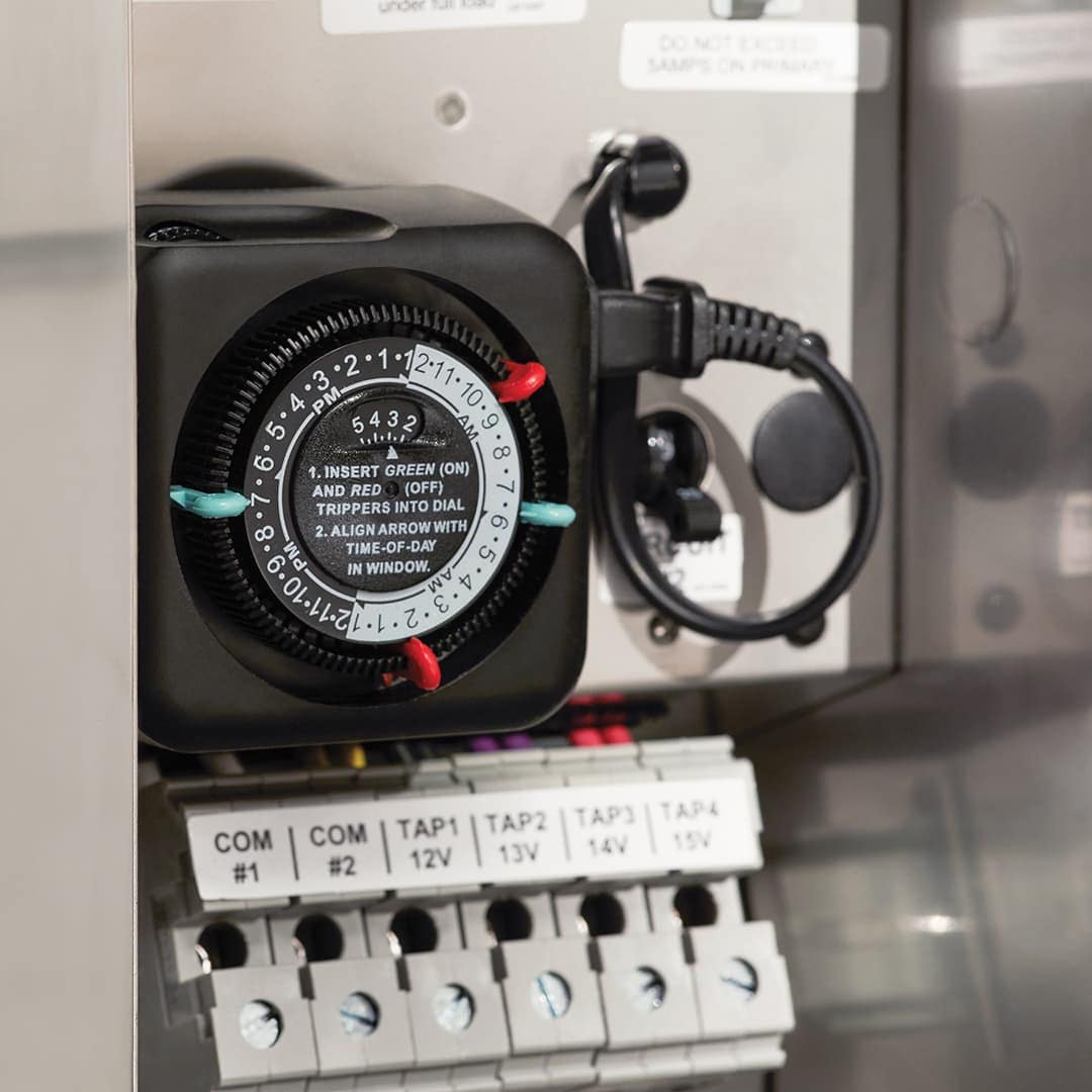 Kichler Mechanical Timer, 120 Vac Primary Black Aluminum Transformer Plug-In | 15557BK