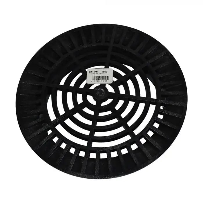 10" Round HDPE Black Flat Grate | NDS1040