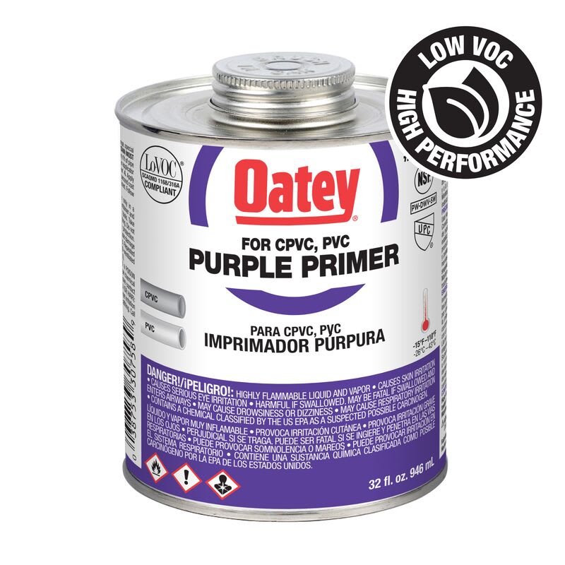 Oatey S.C.S Primer, 32 oz Metal Can Purple Low VOC