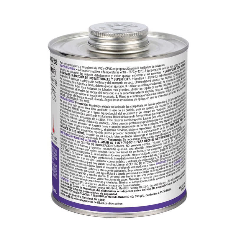 Oatey S.C.S Primer, 32 oz Metal Can Purple Low VOC