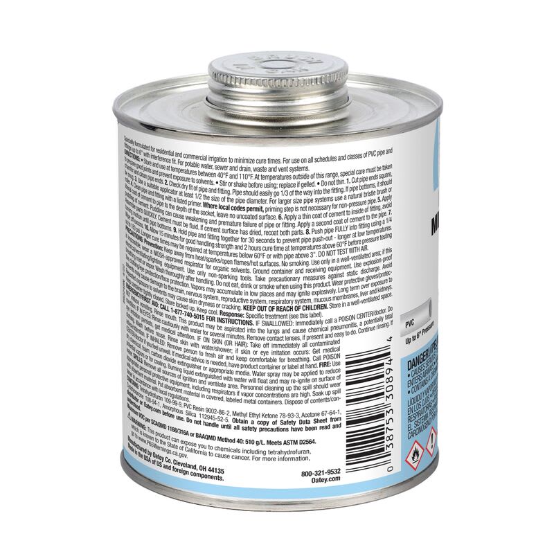 Oatey PVC Cement Rain-R-Shine Blue Quart | Oty30894