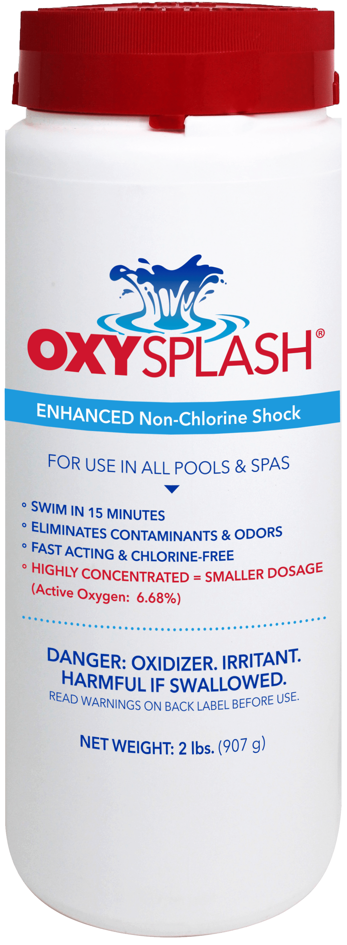 Oxy Splash Non-Chlorine Shock 2 lb Bottle 12/Case | OXSP2