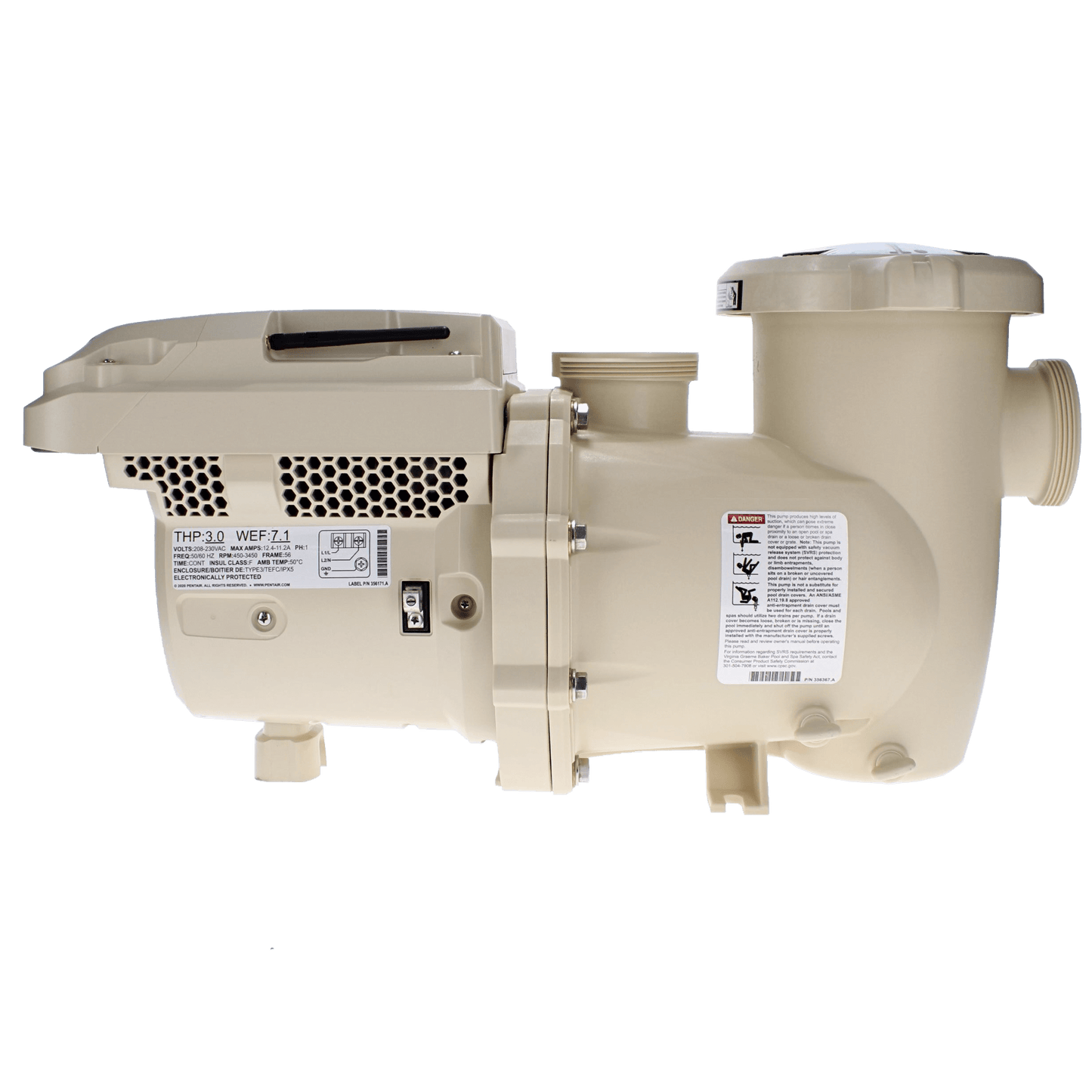 Pentair IntelliFlo3 VSF 3HP Variable Speed Plus Flow Pool Pump | 011076
