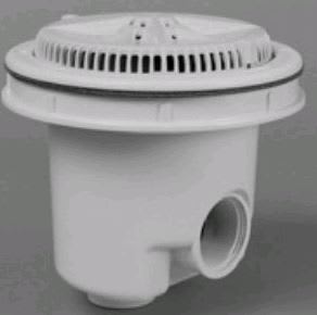 Pentair  8" Starguard Main Drains with 2" Side & 1-1/2", Bottom Vinyl Liner ABS Sump (2 pack), White | 500130