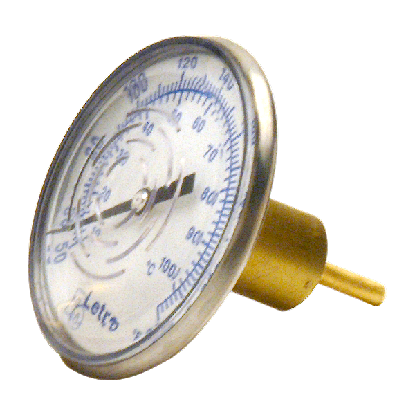 Pentair In-Line Dial Pool Thermometer w/ 0.75" Brass Well | SL2DW3