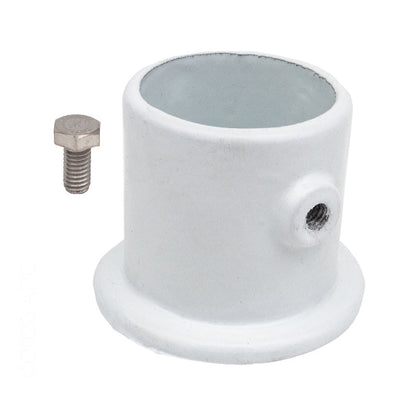 Permacast 1.9" White Aluminum Deck Anchor Flange, Center Hole - PF-2119-L
