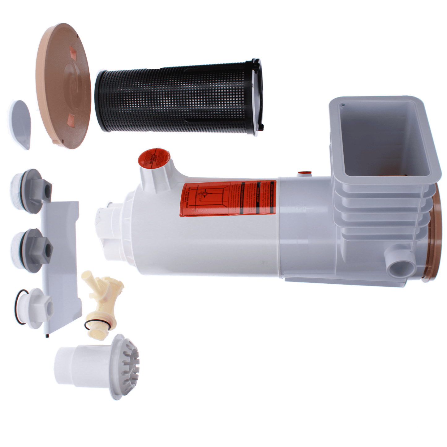 Paramount ParaskimV Venturi Skimmer with Deck Ring, Lid & Return Guard Assembly, White Throat, Beige, Concrete Pools | 004702100107
