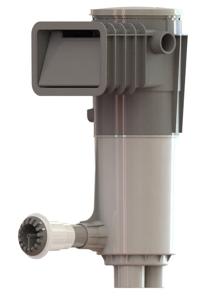 Paramount ParaskimV Venturi Skimmer With Deck Ring, Lid & Return Guard Assembly, Gray Throat, Light Gray, Concrete Pools | 004702100208