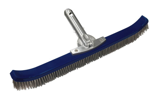 PoolStyle® PS2049 18" Stainless Steel Curved Algae Brush with ABS Back and Metal Handle