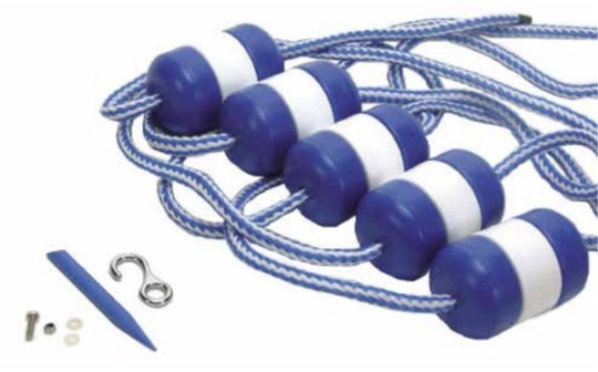 The PoolStyle PS675 is a 20' Rope and Float Kit. This kit fits pools up to 20 feet.