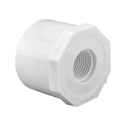 Westlake Pipe & Fittings Reducing Bushing, 2 x 1" Spigot x FPT White PVC Schedule 40 - 438249