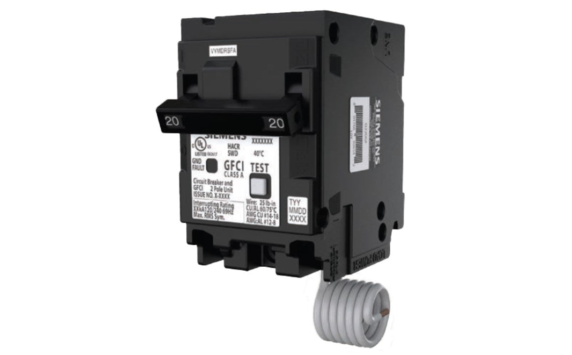 Siemens Q220GF 2-Pole 20A GFCI Circuit Breaker