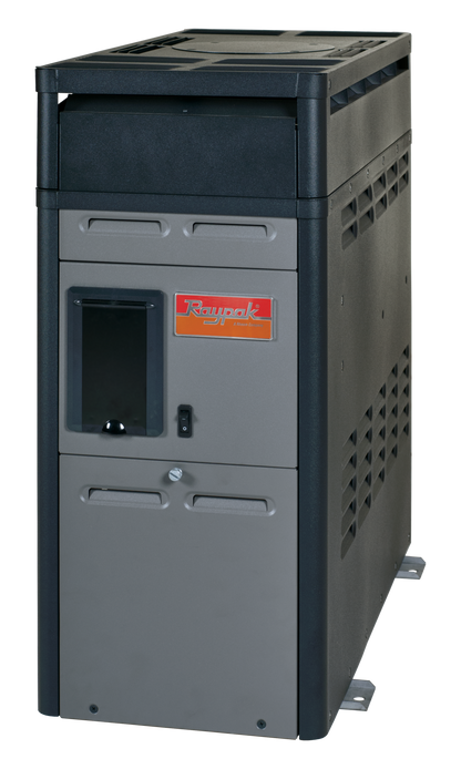 Raypak P-R156A-EN-C Above-Ground Natural Gas Heater, Digital Control, 150k BTU, 120/240VAC, 1-Phase, Copper Exchanger, Max Flow 70 GPM | 014785