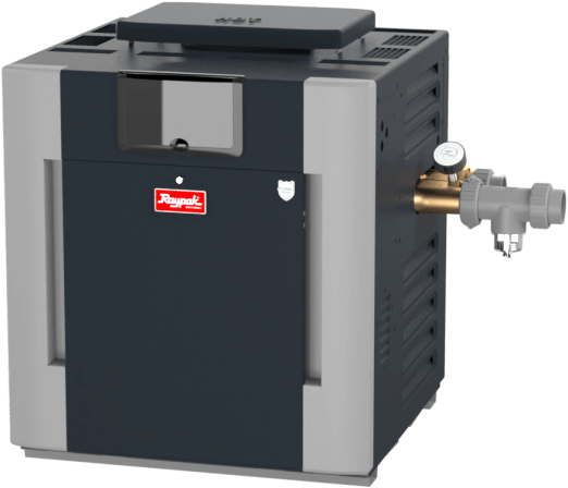 Raypak B-R267A-EN-X #26 Digital Low NOx ASME Natural Gas Heater, 266K BTU, Cupro-Nickel Exchanger, 216 lbs, 2” Bronze Headers, ProTek Shield Module | 017710