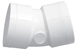 Elbow, 6" Slip White PVC Schedule 40 22-1/2 Degree