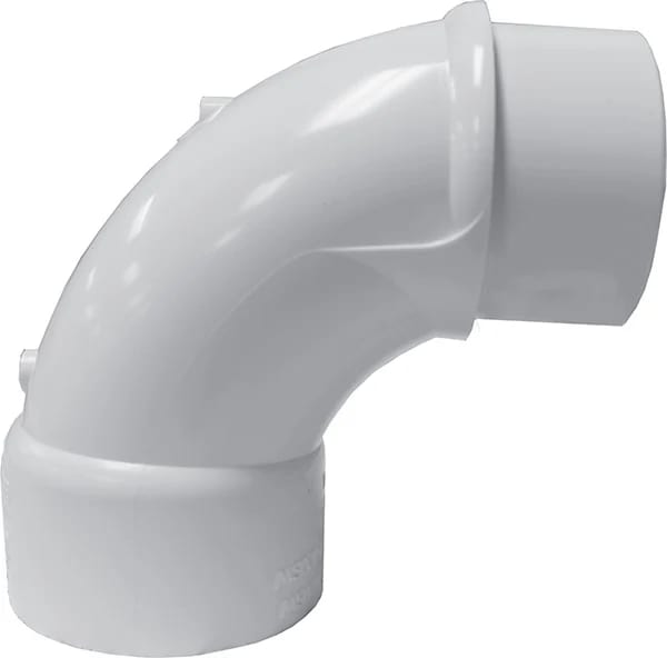 Street Elbow, 1-1/2" Spigot x Slip White PVC Schedule 40 90 Degree Sweep