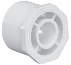Reducing Bushing, 2 x 1/2" Spigot x Slip White PVC Schedule 40