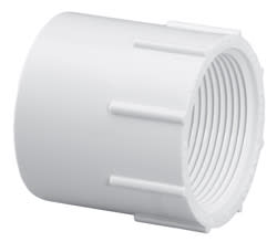 Adapter, 2-1/2" Slip x FPT White PVC Schedule 40