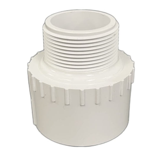 Reducing Adapter, 1-1/2 x 2" MPT x Slip White PVC Schedule 40