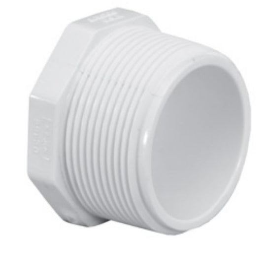 Plug, 2" MPT White PVC Schedule 40