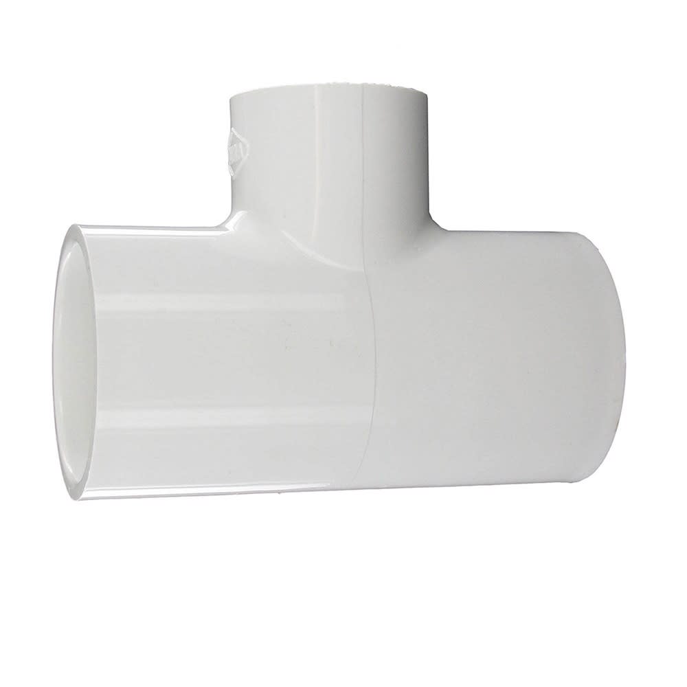 Reducing Tee, 1-1/2 x 1" Slip x Slip x FPT White PVC Schedule 40