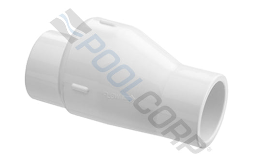 Super-Pro® SP0821-15 1.5"S White Swing PVC Check Valve with 0.5 lb Spring