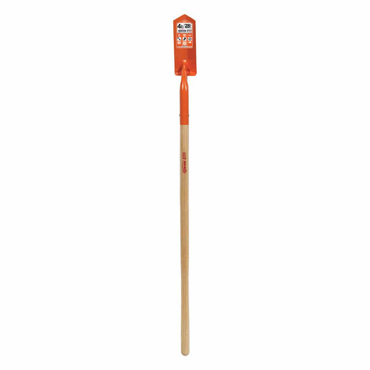 4" Tempered Steel Blade 16 ga Precision Lathe Turned Ash Wood Handle Trenching/Cleanout 28 Degrees Angle Head V Blade Shovel | STR89224