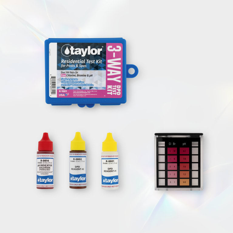 Taylor 3-Way DPD Test Kit for Free Chlorine, Bromine, pH | K-1001-12