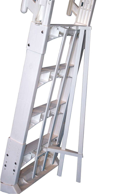 Vinyl Works A-Frame 4 Tread A/G Pool Ladder w/ Slide Lock Barrier, Taupe | SLA-T