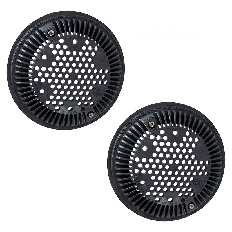 Hayward 8" Dual Suction Frame & Cover, Round, Dark Gray - WG1030AVDGRPAK2