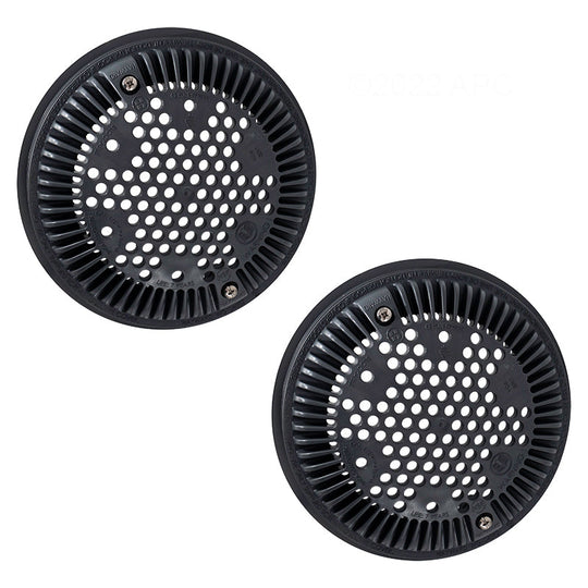 Hayward 8" Dual Suction Frame & Cover, Round, Dark Gray - WG1030AVDGRPAK2