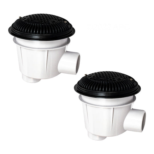 Hayward Black Sump with Adj 8" Grate 2/PK 2"Sx2"FPT - WG1154SBLKPAK2