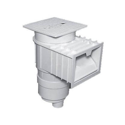 Waterway Renegade Gunite Skimmer, 2 Port, Square Lid, 2" Socket (2 1/2" Spigot), Gray |540-6417-S