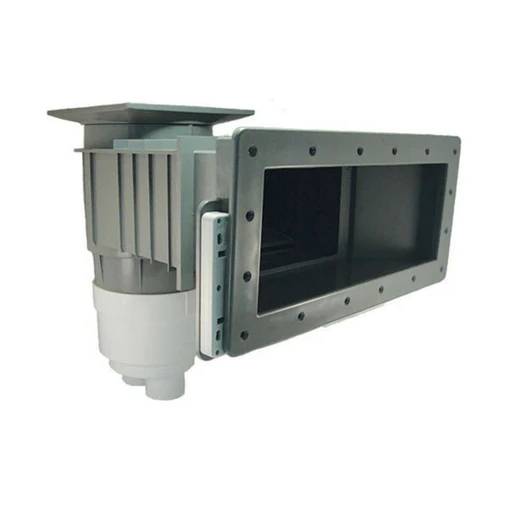 Waterway Renegade Wide Mouth Vinyl Liner Skimmer, 2 Port, Square Lid, 2" Socket, 13" Throat, Gray |540-8557