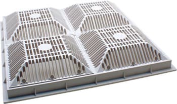 Waterway 18" x 18" Grate  & Frame, Square, White | 640-4770 V