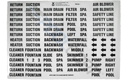Super Pro Black on White Vinyl Plumbing Label Set | IDL-1C